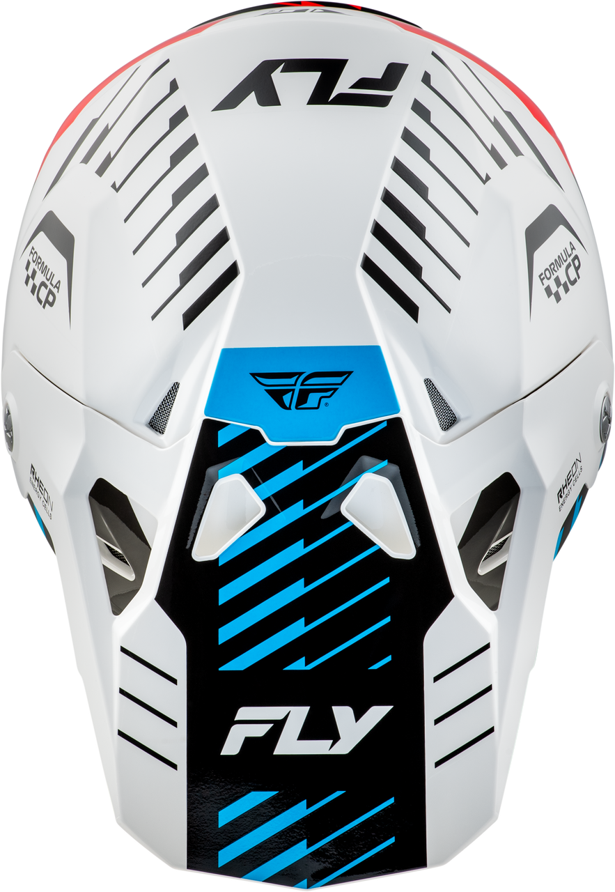 FLY Racing 2025 Formula CP Slice Helmet White/Red/Cyan