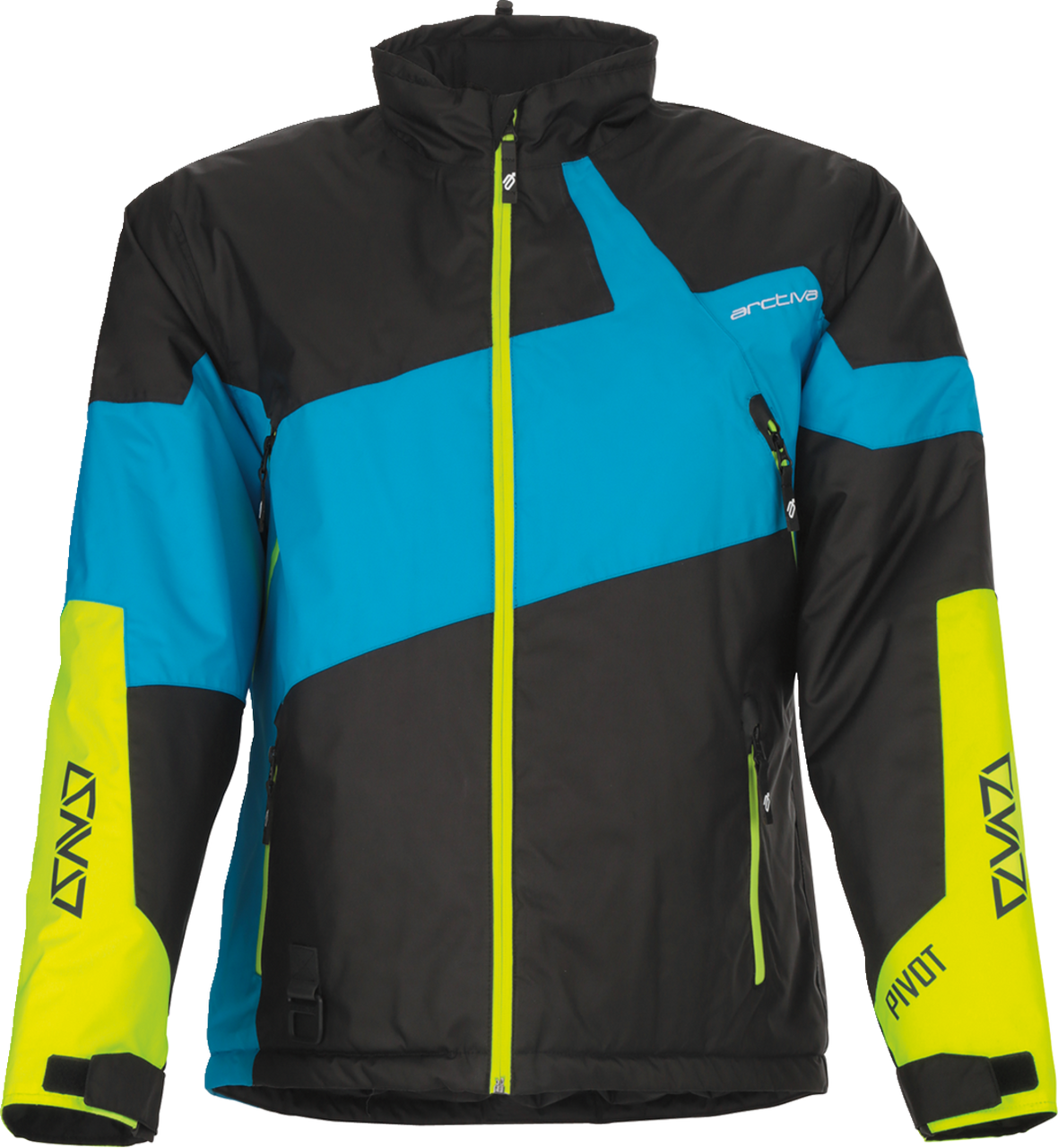 Arctiva Pivot 6 Insulated Hooded Snow Jacket - Black/Blue/Hi-Viz
