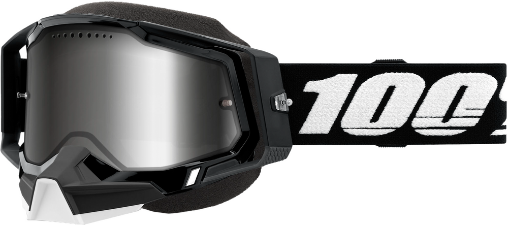 100% - 50012-00001 - RACECRAFT 2 SNOWMOBILE GOGGLE BLACK MIRROR SILVER LENS