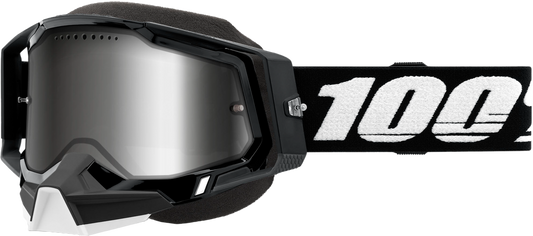 100% - 50012-00001 - RACECRAFT 2 SNOWMOBILE GOGGLE BLACK MIRROR SILVER LENS