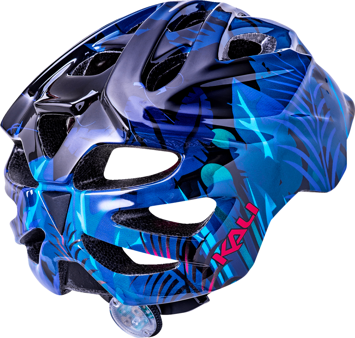 Kali Child Chakra Lighted Jungle Bicycle Helmet Jungle Gloss Blue