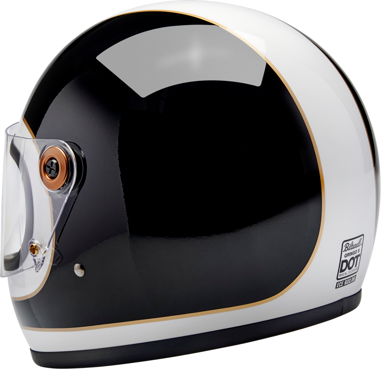 Biltwell Gringo S Full Face Helmet Gloss White/Black Tracker