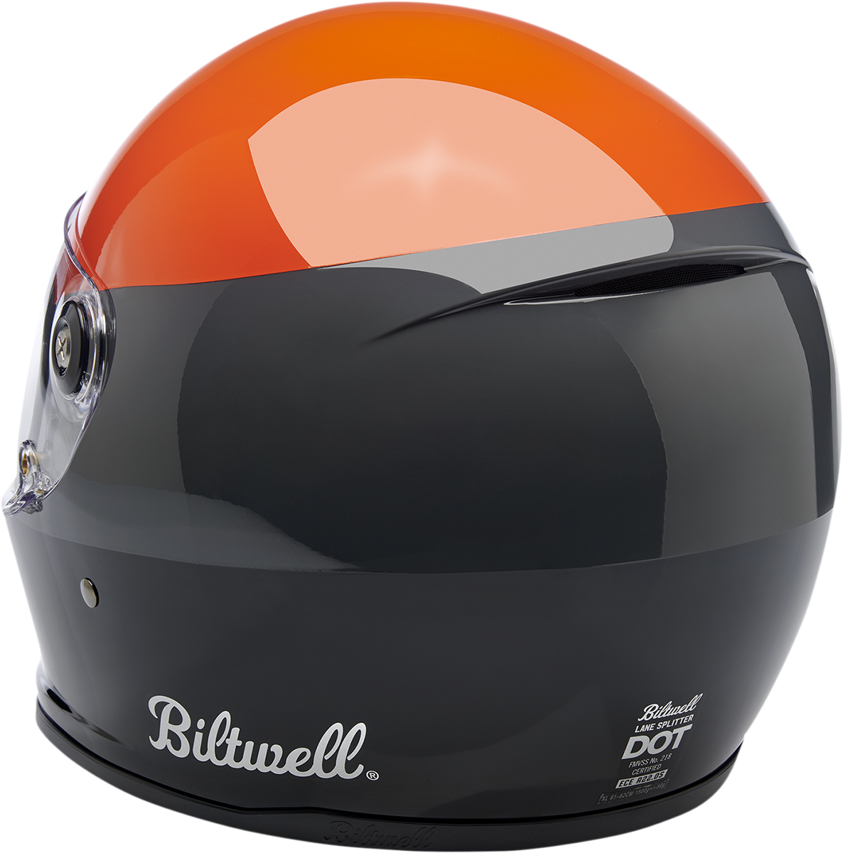 Biltwell Lane Splitter Full Face Helmet Gloss Podium Orange/Gray/Black