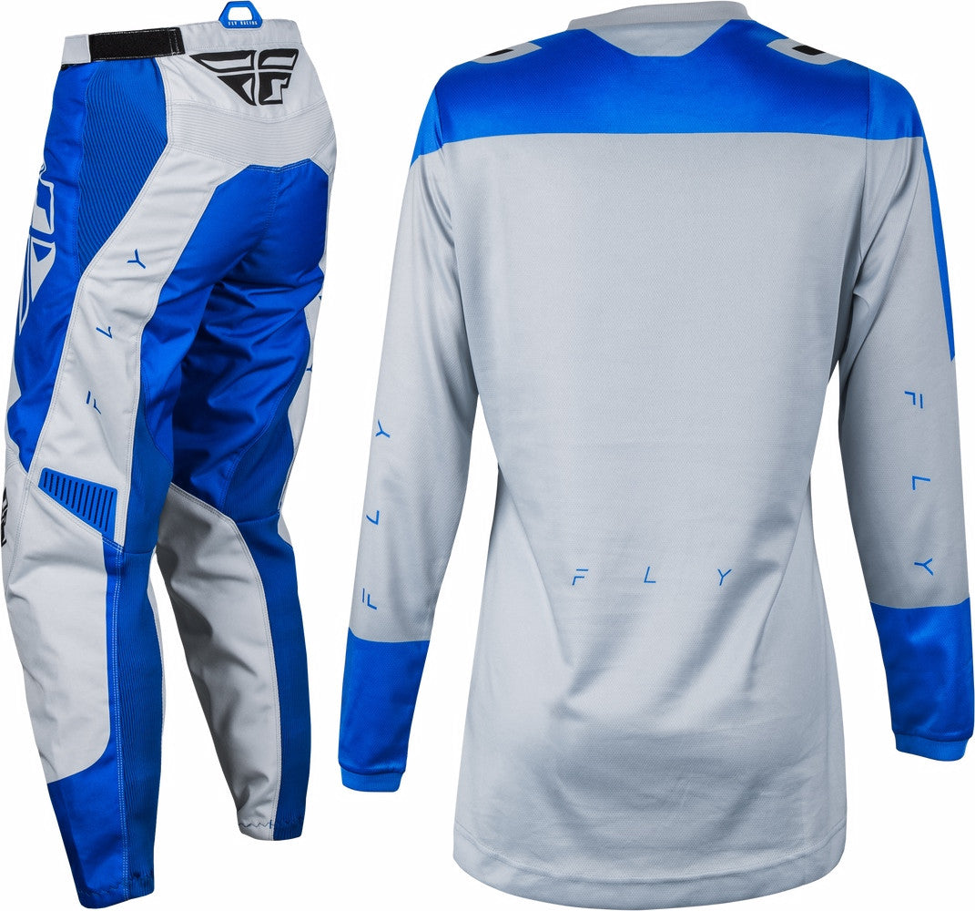 FLY Racing 2024 Womens F-16 Jersey Pant Combo Arctic Grey/Blue