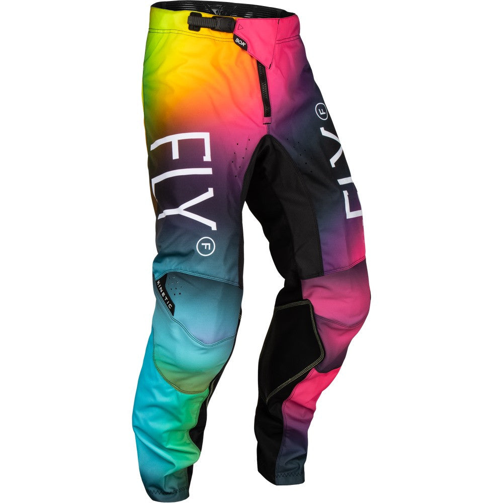 FLY Racing 2024 Youth Kinetic Prodigy Jersey Pant Combo Fuschia/Electric Blue/Hi-Vis