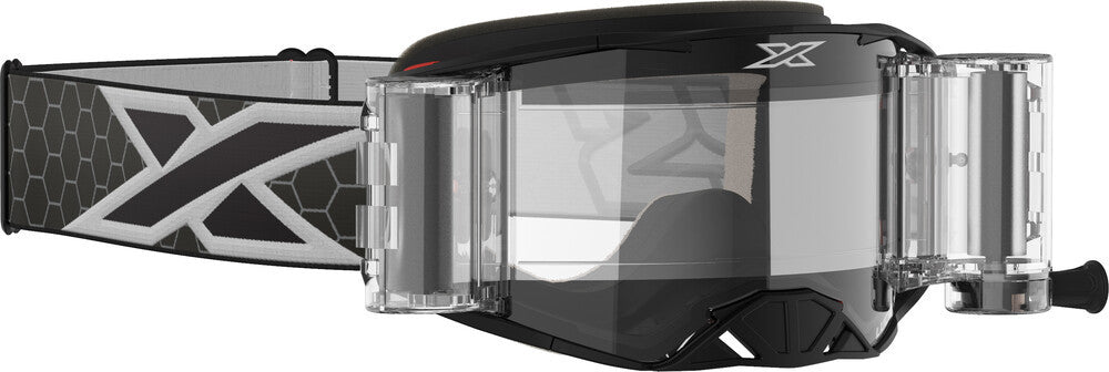 EKS BRAND - 067-11100 - LUCID GOGGLE RACE PACK BLACK/WHITE ZIP OFF CLEAR