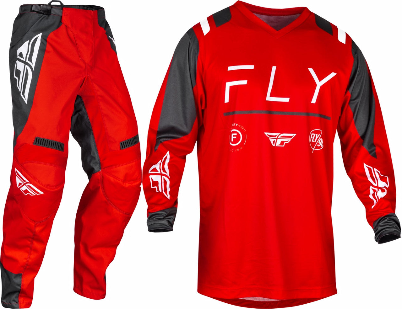 FLY Racing 2024 F-16 Jersey Pant Combo Red/Charcoal/White