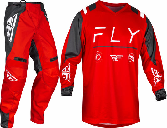 FLY Racing 2024 F-16 Jersey Pant Combo Red/Charcoal/White