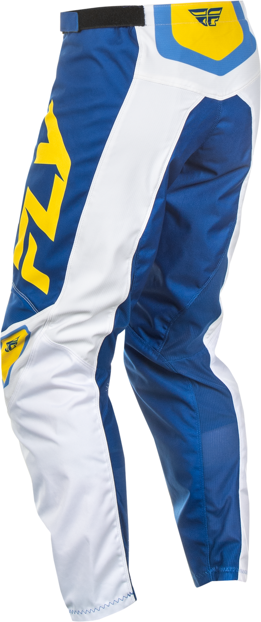 FLY Racing 2025 F-16 Pant White/Dark Blue/Yellow