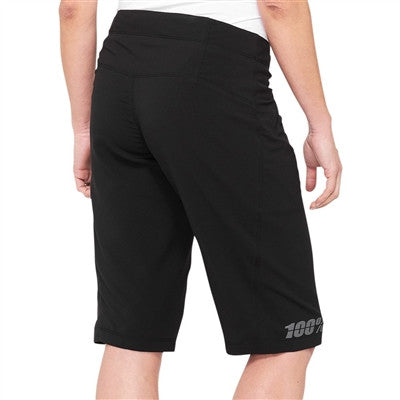 100% Womens Ridecamp Bicycle Shorts - Black
