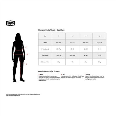 100% Womens Ridecamp Bicycle Shorts - Black