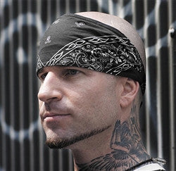 Schampa Old School Bandanna - Black Paisley