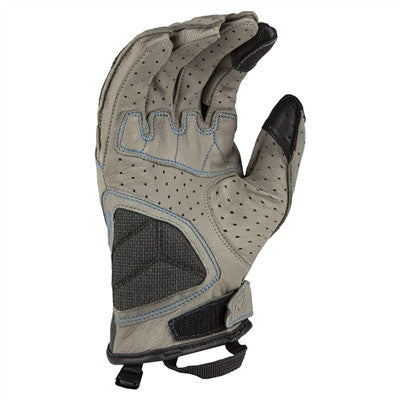 Klim Induction Touring Leather Gloves - Grey Kinetik Blue