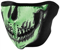 Lethal Threat Zan Neoprene Masks - Half Masks - Glow in the Dark Skull