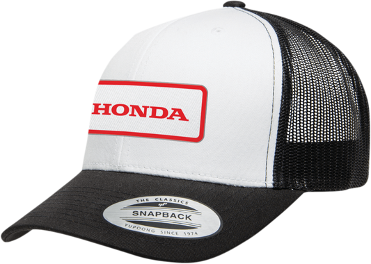 Factory Effex Honda Throwback Curved Bill Hat White-Black Mesh