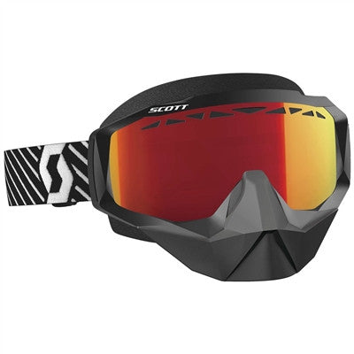 Scott Hustle Snow Cross Goggle - Black/White Enhancer Red Chrome Lens