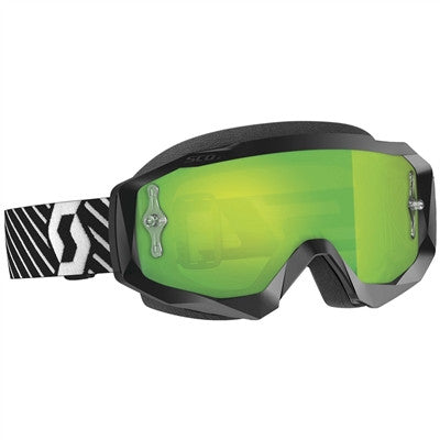 Scott Hustle X Goggle - Black/White - Green Chrome Lens