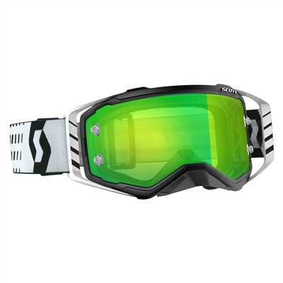 Scott Prospect Goggle - Black/White with Green Chrome Works