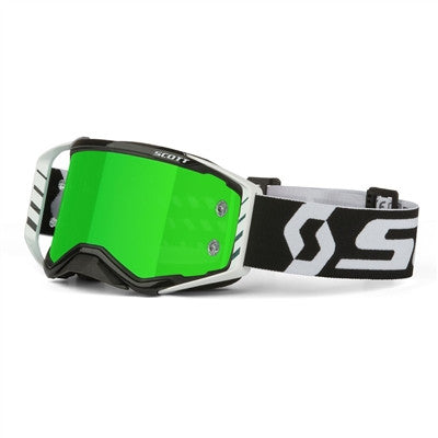 Scott Prospect Goggle - Black/White with Green Chrome Works