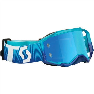 Scott Limited Edition Vegas SX Prospect Goggle - Blue/White with Electric Blue Chrome Works Len