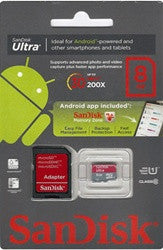 SanDisk 8GB Class 6 microSD Memory Card with Adapter