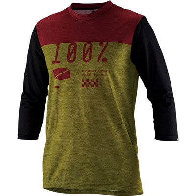 100% 3/4 Sleeve Airmatic Bicycle Jersey - Black/Orange