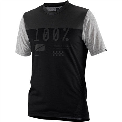 100% Short Sleeve Airmatic Bicycle Jersey - Black/Charcoal