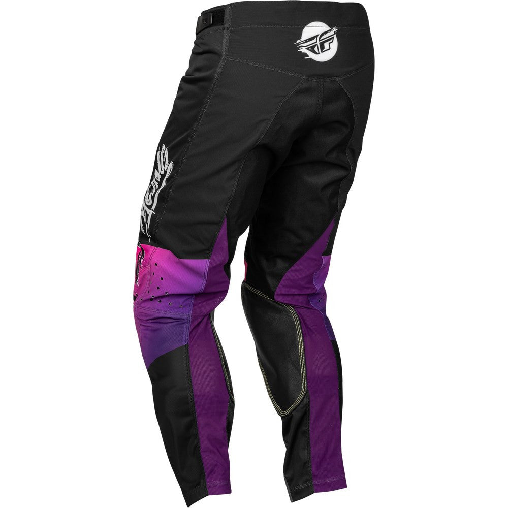 FLY Racing 2024 Youth Kinetic Mesh Khaos Jersey Pant Combo - Black/Purple/Pink