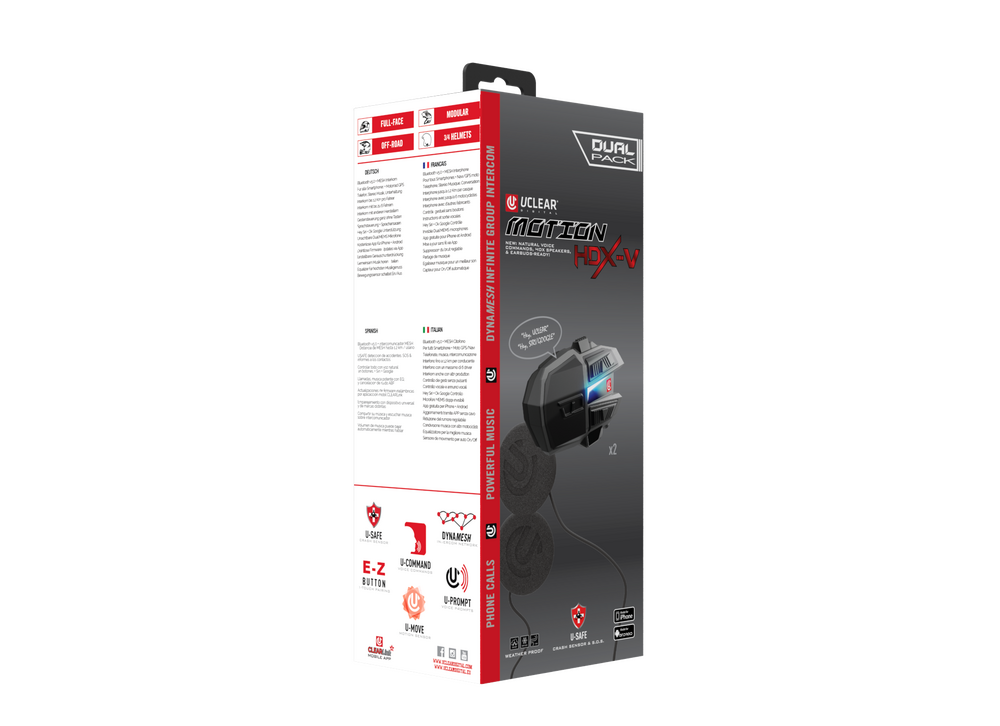 Uclear - 180513 - Motion HDX-V Helmet Audio Single Kit