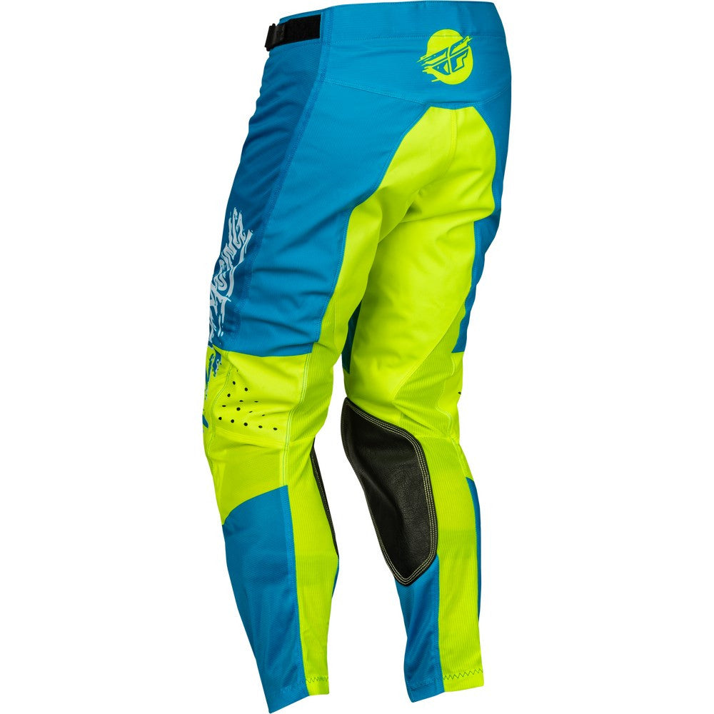 FLY Racing 2024 Youth Kinetic Mesh Khaos Jersey Pant Combo - Blue/White/Hi-Vis
