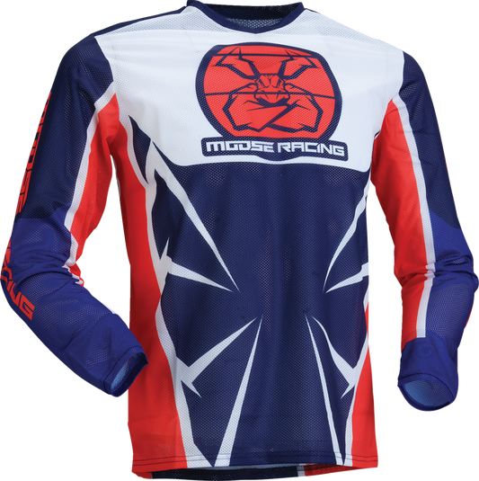 Moose Racing 2025 Youth Agroid Mesh Jersey Red/White/Blue