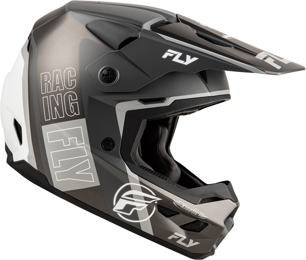 FLY Racing Kinetic Rally Offroad Helmet Matte Grey/Black/White