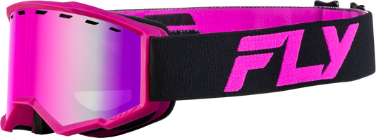 FLY RACING - FLB-24FY1 - YTH FOCUS SNOW GOGGLE BLK/PINK W/ PINK MIRROR/ROSE LENS
