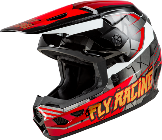 FLY Racing 2025 Youth Kinetic Scorched Helmet Red/Black/White