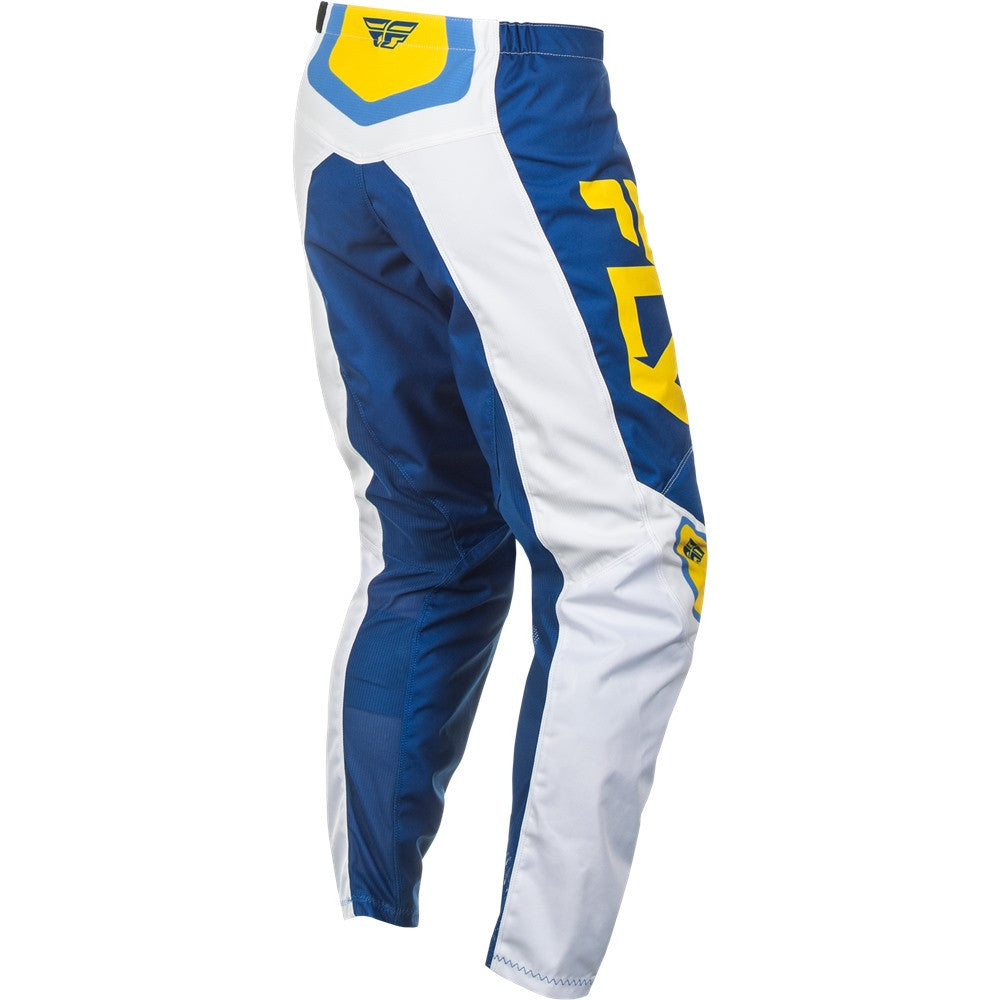 FLY Racing 2025 F-16 Jersey Pant Combo White/Dark Blue/Yellow