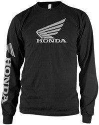 Honda Corporate Wing Logo Collection Long Sleeve Tee - Wing Black