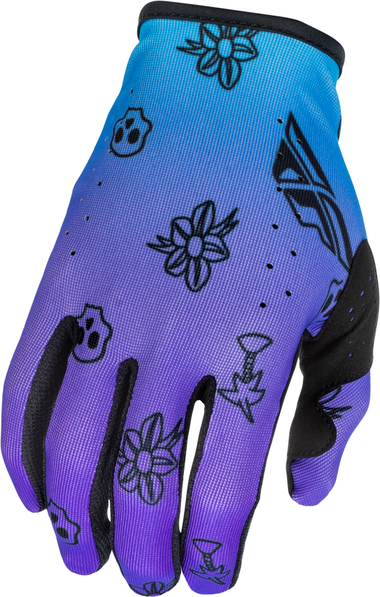 FLY Racing 2026 Youth Lite Outline Gloves Purple/Blue/Black