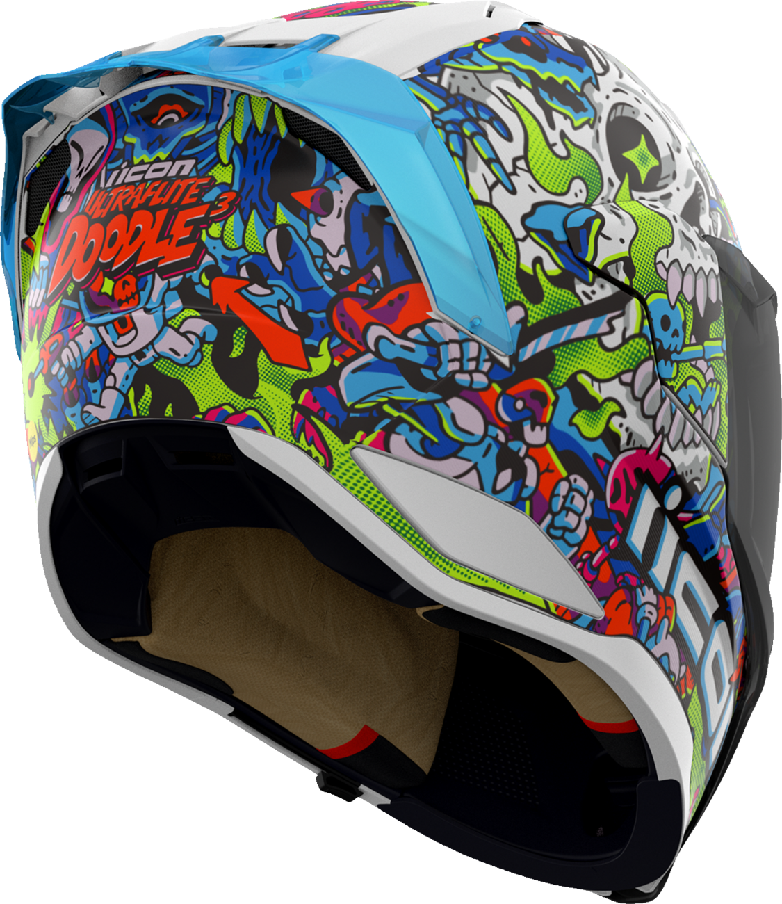 ICON Ultraflite MIPS Helmet Doodle 3 Blue