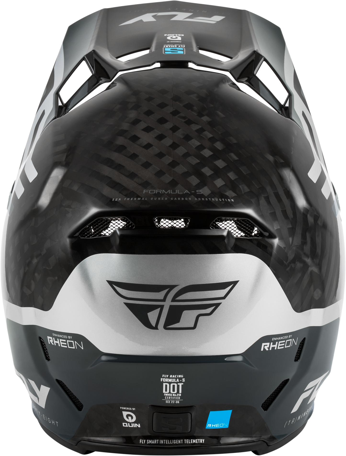 FLY Racing 2026 Formula S Carbon Byte Helmet Black Carbon/Grey/Silver