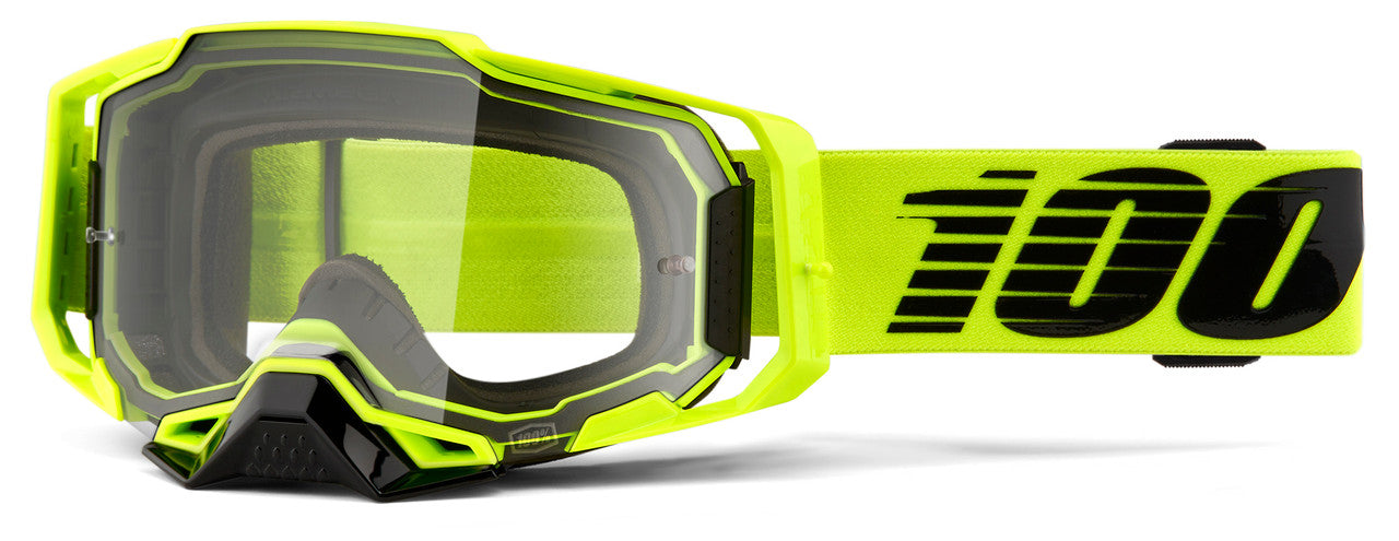 100% Armega Offroad Goggle Nuclear Citrus - Clear Lens