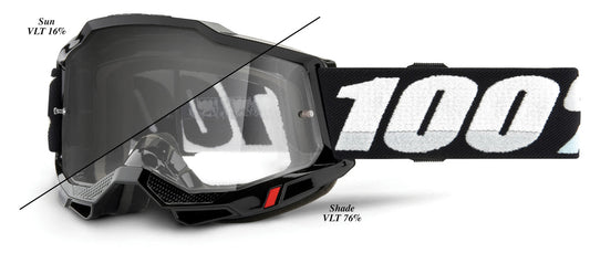 100% Accuri 2 Otg/Utv/Atv Desert Offroad Goggle Black - Photochromic Lens