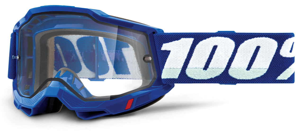 100% Accuri 2 Enduro Moto Offroad Goggle Blue - Clear Lens