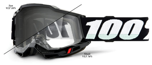 100% Accuri 2 Woods Offroad Goggle Black - Photochromic Lens