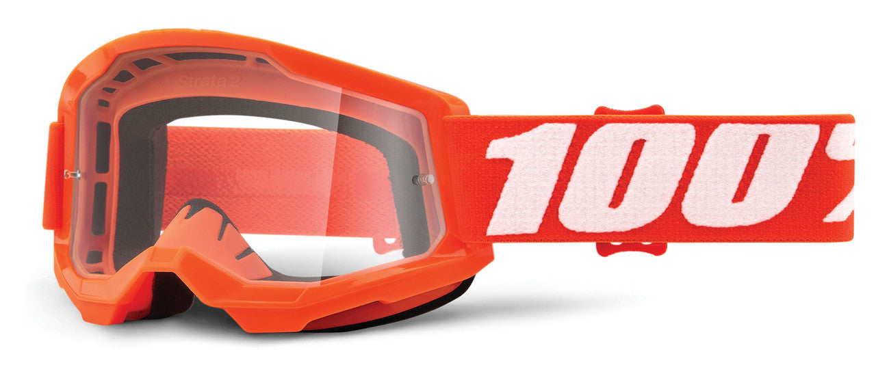 100% Strata 2 Junior Youth Offroad Goggle Orange - Clear Lens