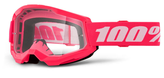 100% Strata 2 Junior Youth Offroad Goggle Pink - Clear Lens