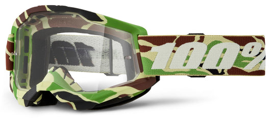 100% Strata 2 Offroad Goggle War Camo - Clear Lens