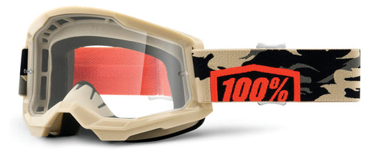100% Strata 2 Offroad Goggle Kombat - Clear Lens
