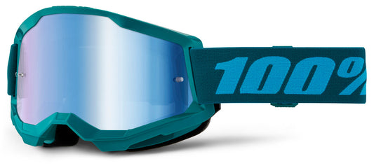 100% Strata 2 Offroad Goggle Stone - Mirror Blue Lens