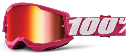 100% Strata 2 Junior Youth Offroad Goggle Fletcher - Mirror Red Lens
