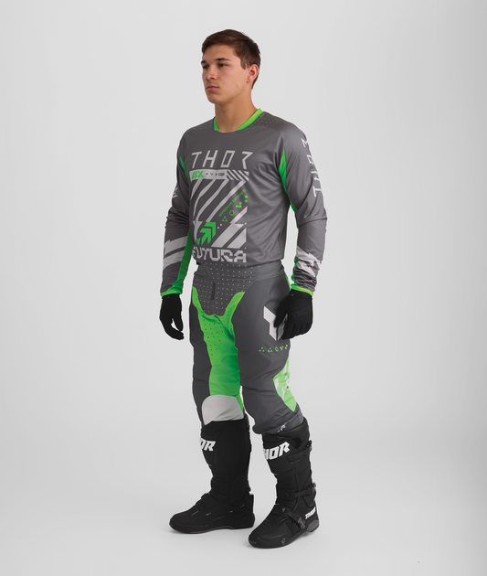 Thor 2026 Launchmode Futura Charcoal/Green Jersey Pant Combo